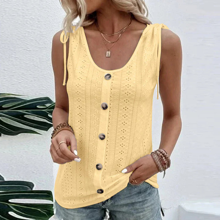 Kaia | Women's Sleeveless Button Up Casual Tank Top