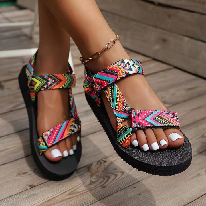 Aveline | Women's Printed Boho Strap Open Toe Sandals