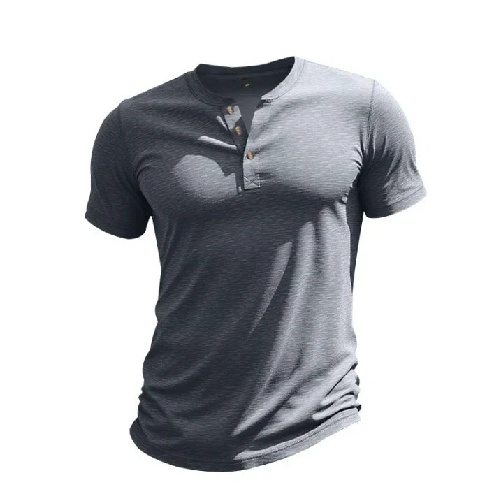 Caspian | Men's Short Sleeve Henley Neck Casual T-Shirt