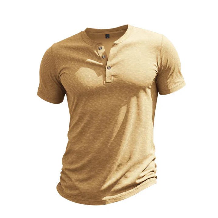 Caspian | Men's Short Sleeve Henley Neck Casual T-Shirt