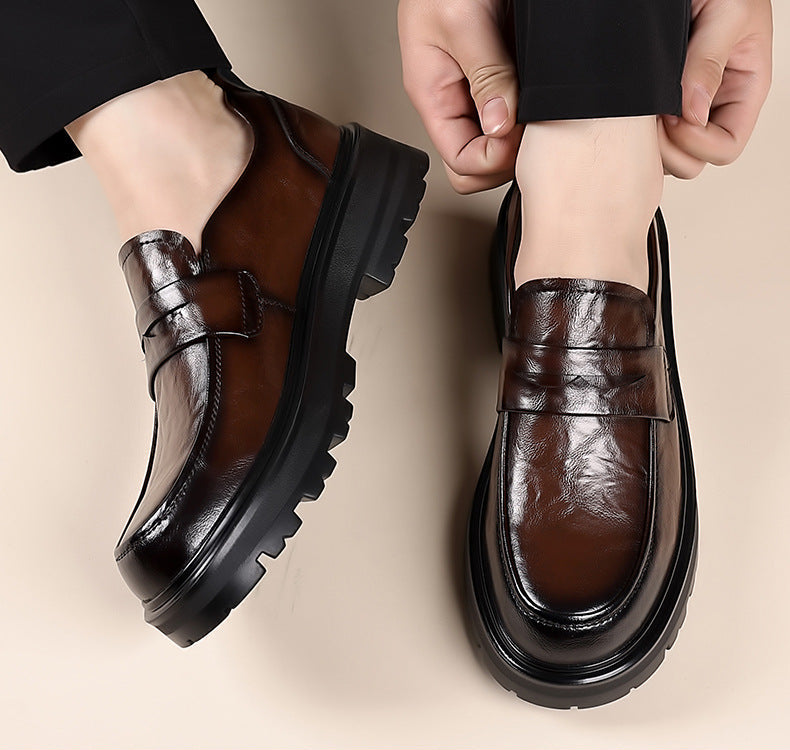 Victor | Men's Chunky Leather Penny Loafer Shoes