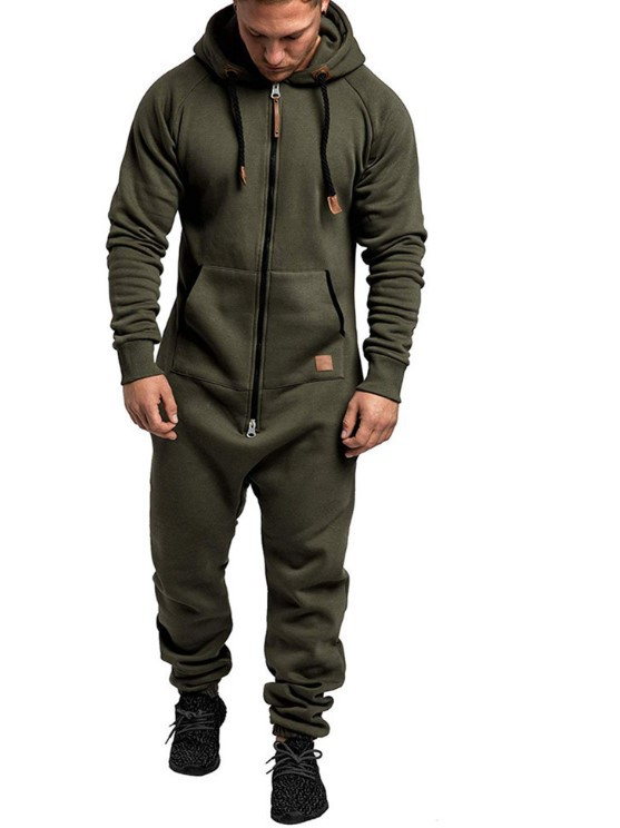 Marcus | Men's Zip-Up Hooded Lounge Jumpsuit