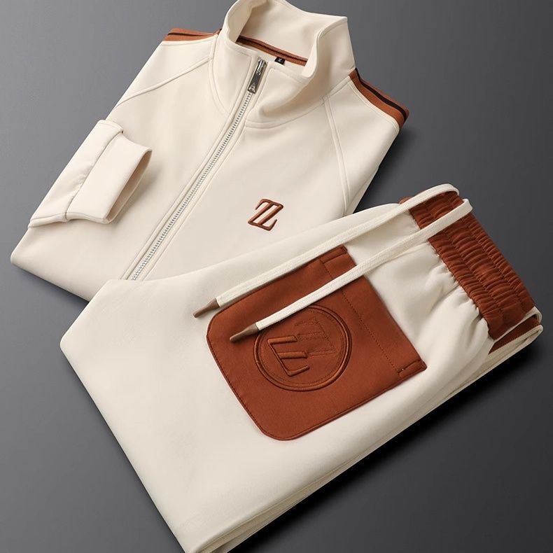 Damon | Men's Striped Zip Athletic Tracksuit Set