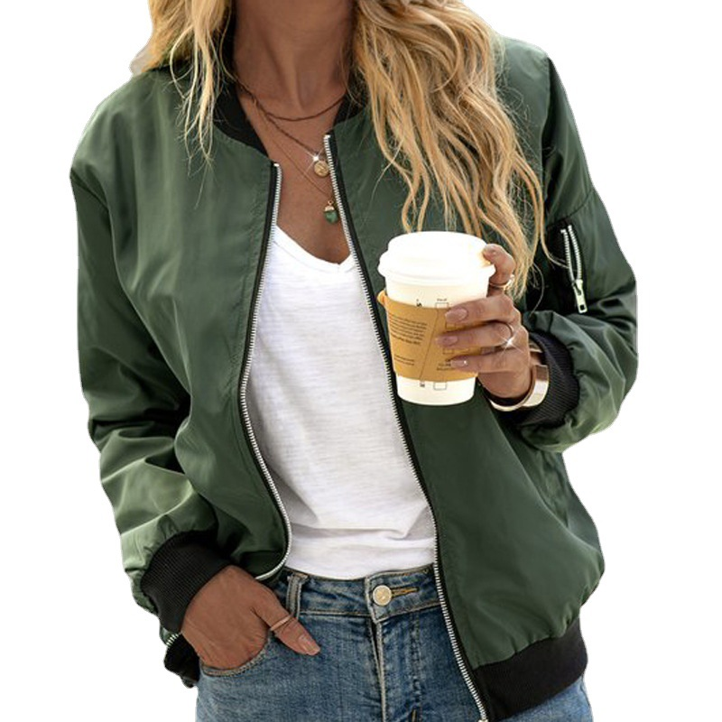 Kaia | Women's Zip Front Casual Bomber Jacket