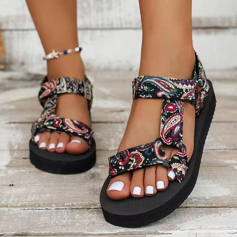 Aveline | Women's Printed Boho Strap Open Toe Sandals