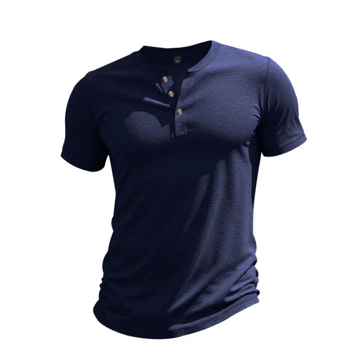 Caspian | Men's Short Sleeve Henley Neck Casual T-Shirt