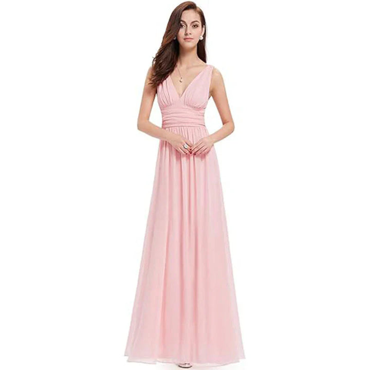 Elise | Women's Sleeveless V-Neck Chiffon Maxi Dress