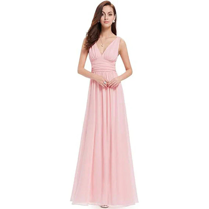 Aveline | Women's Chiffon Sleeveless V-Neck Maxi Dress