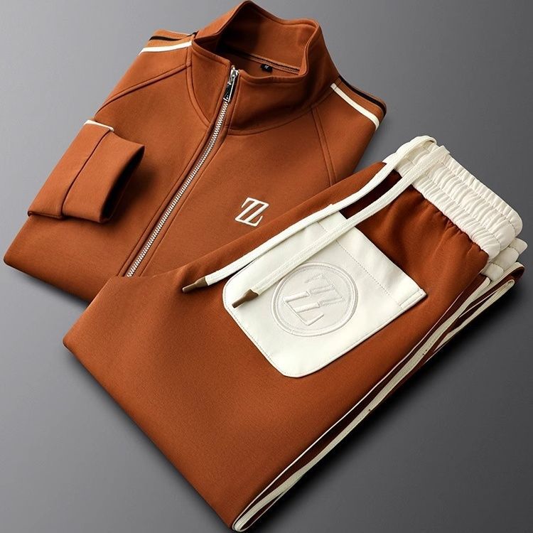 Damon | Men's Striped Zip Athletic Tracksuit Set