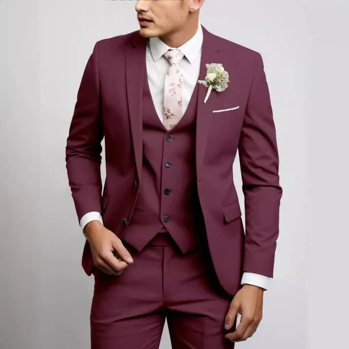 Vincenzo | Men's Tailored Three-Piece Suit Ensemble