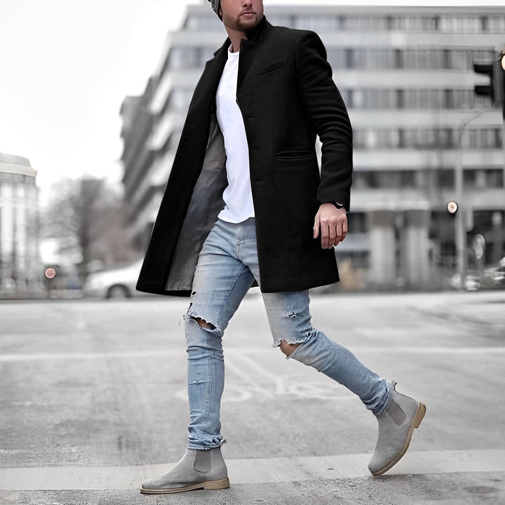 Hugo | Men's Stand Collar Longline Overcoat