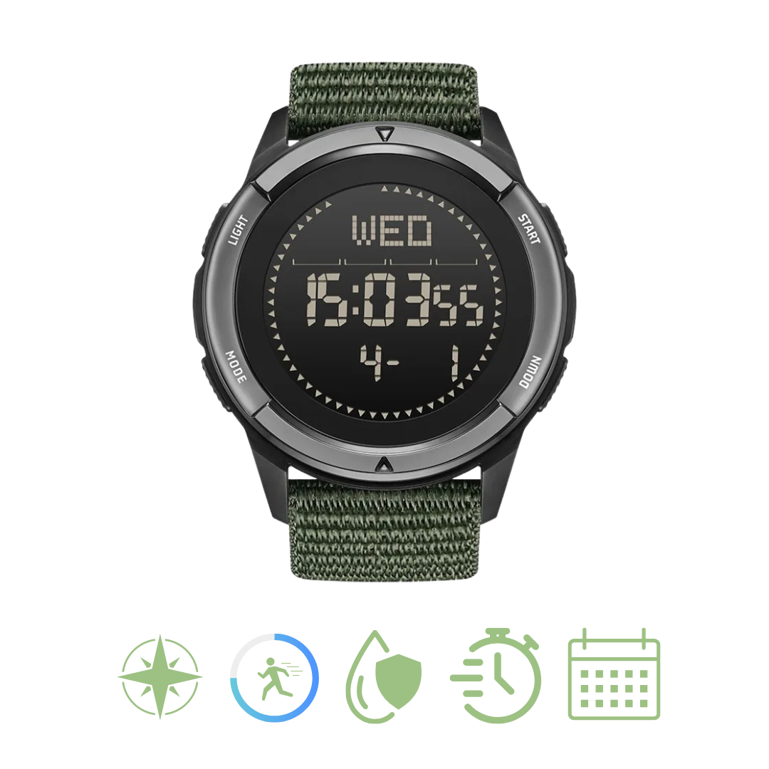 Men's Digital Outdoor Watch Water-Resistant Carbon Fibre Sports