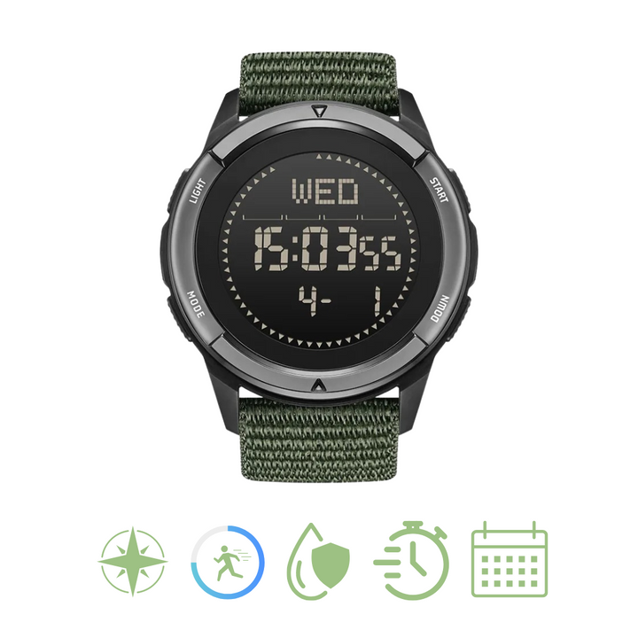 Men's Digital Outdoor Watch Water-Resistant Carbon Fibre Sports