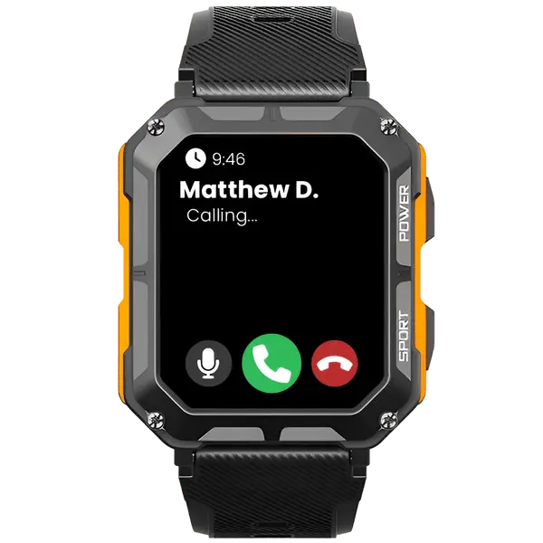 Rugged Smartwatch IP68 Weather-Resistant Heart Rate Fitness Tracker