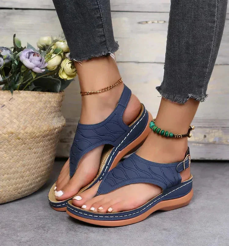 Elina | Women's Open Toe Slingback Flat Strap Sandals