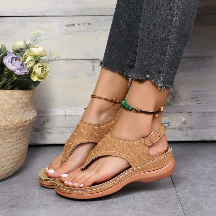 Elina | Women's Open Toe Slingback Flat Strap Sandals