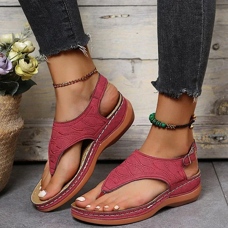 Elina | Women's Open Toe Slingback Flat Strap Sandals