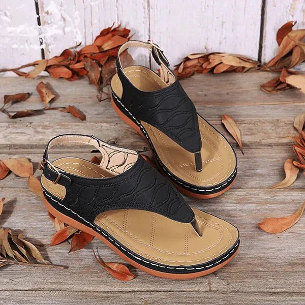 Elina | Women's Open Toe Slingback Flat Strap Sandals