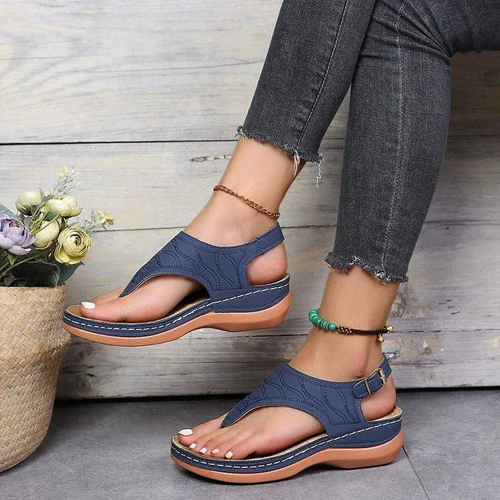 Elina | Women's Open Toe Slingback Flat Strap Sandals