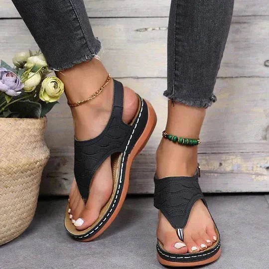 Elina | Women's Open Toe Slingback Flat Strap Sandals