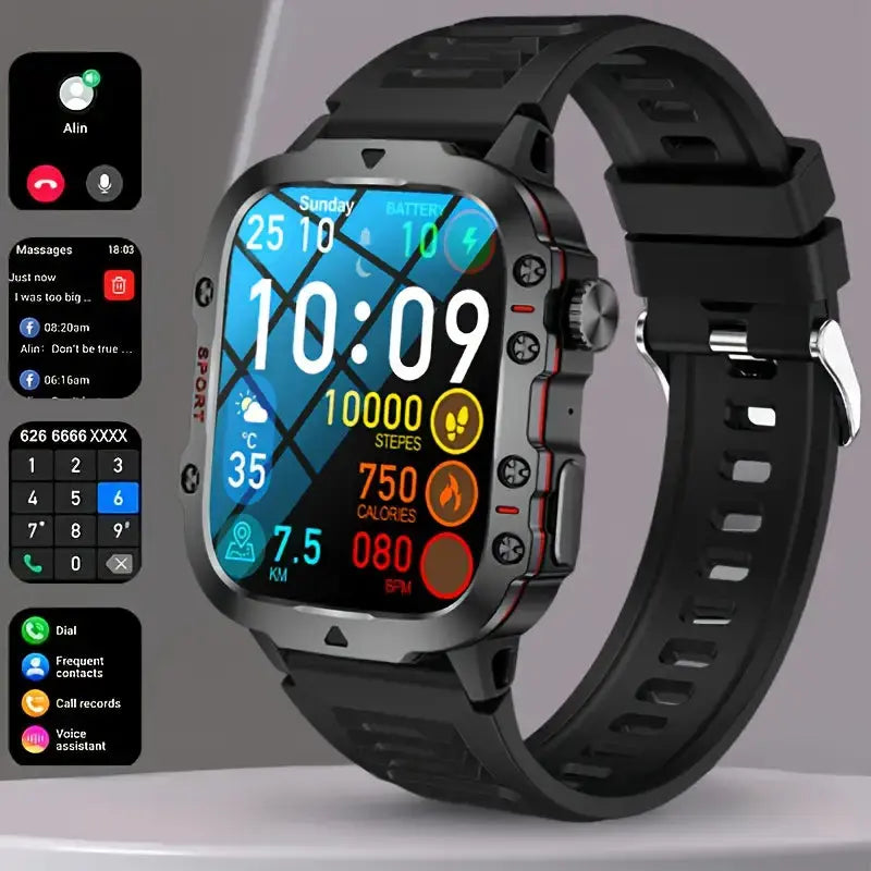 Men's Sports Smartwatch IP68 Weather-Resistant Fitness Tracker Watch