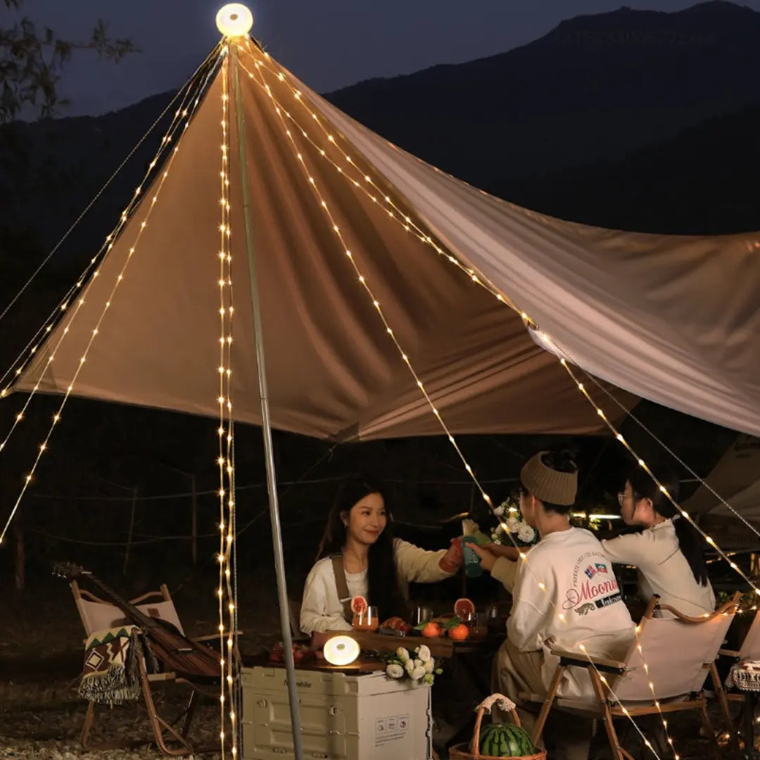 Retractable LED Camping Lights USB Rechargeable Weather-Resistant String Lamp