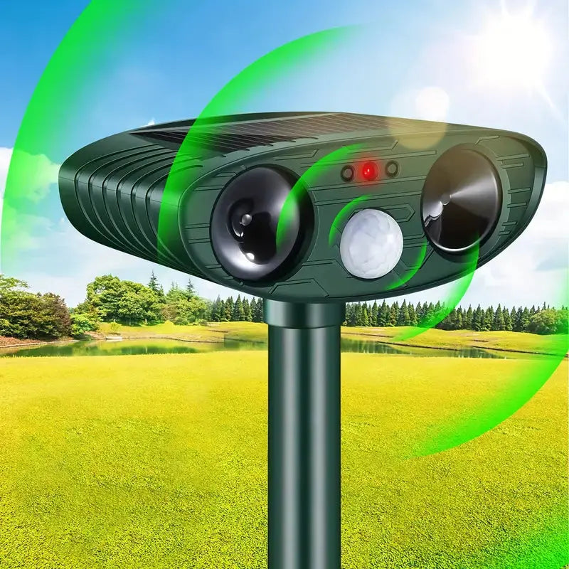 Ultrasonic Cat Repeller Solar-Powered Outdoor Animal Deterrent