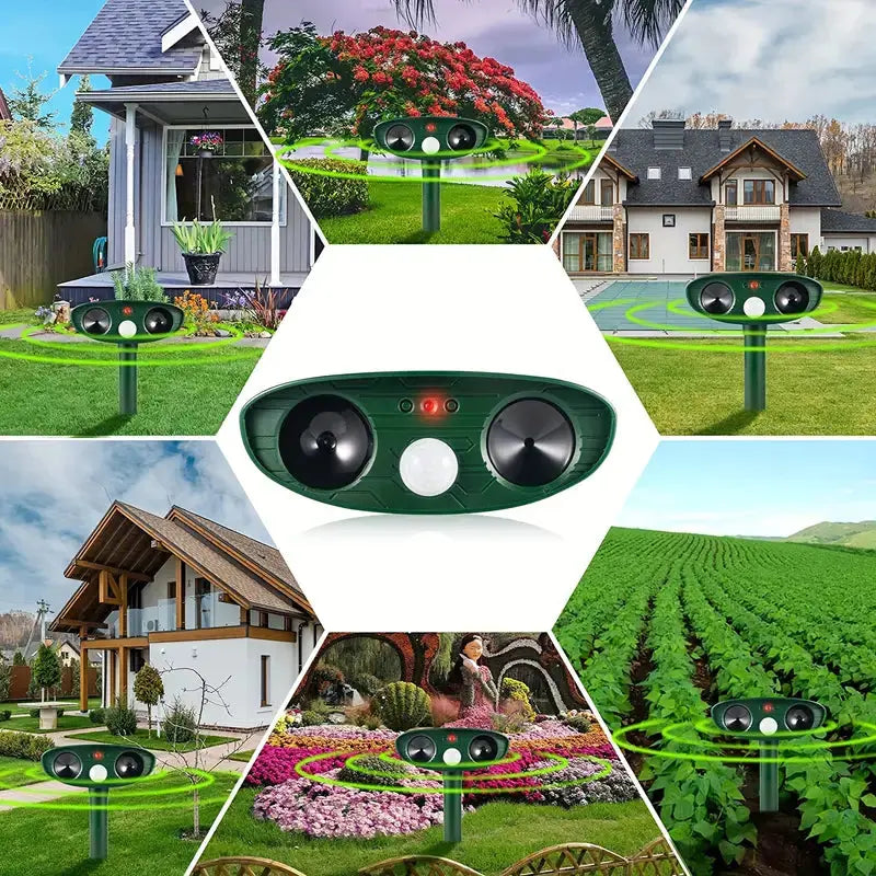 Ultrasonic Cat Repeller Solar-Powered Outdoor Animal Deterrent
