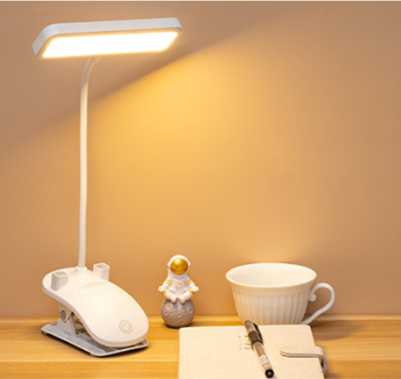 LED Table Lamp with Phone Holder – Adjustable Brightness, Portable & USB Rechargeable for Desk and Bedside Use