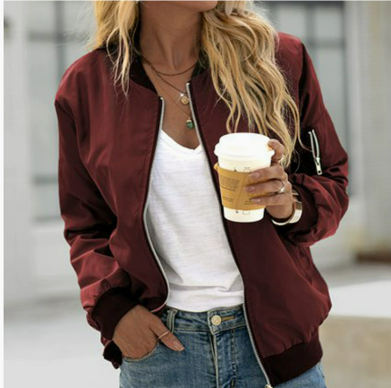 Kaia | Women's Zip Front Casual Bomber Jacket