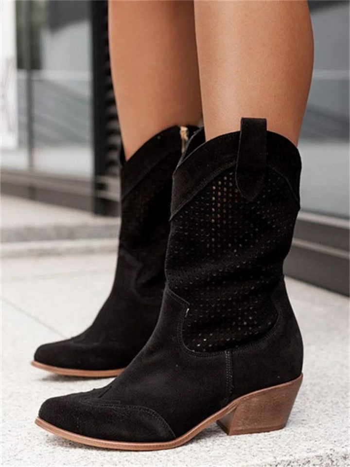 Elara | Women's Low Heel Western Cowboy Boots