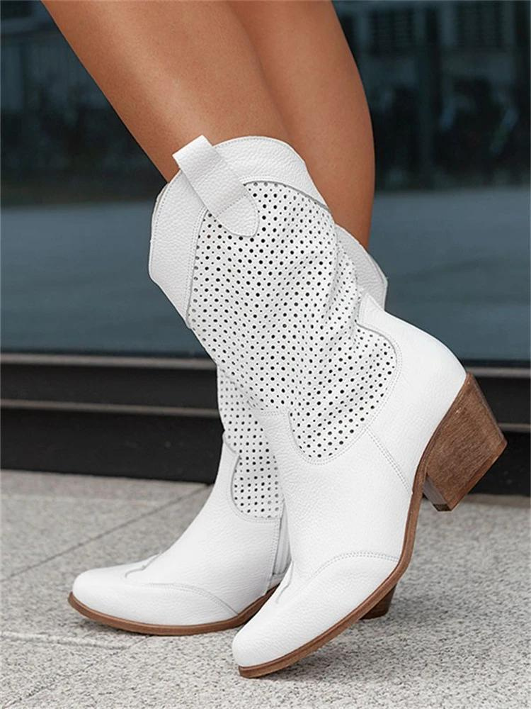 Elara | Women's Low Heel Western Cowboy Boots