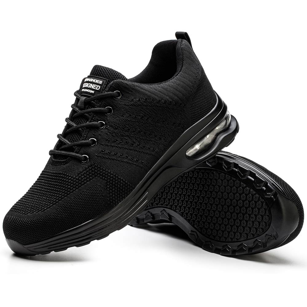 Steel-Toe Safety Shoes for Women – Non-Slip, Breathable Work Footwear with Protective Toe for Industrial Use