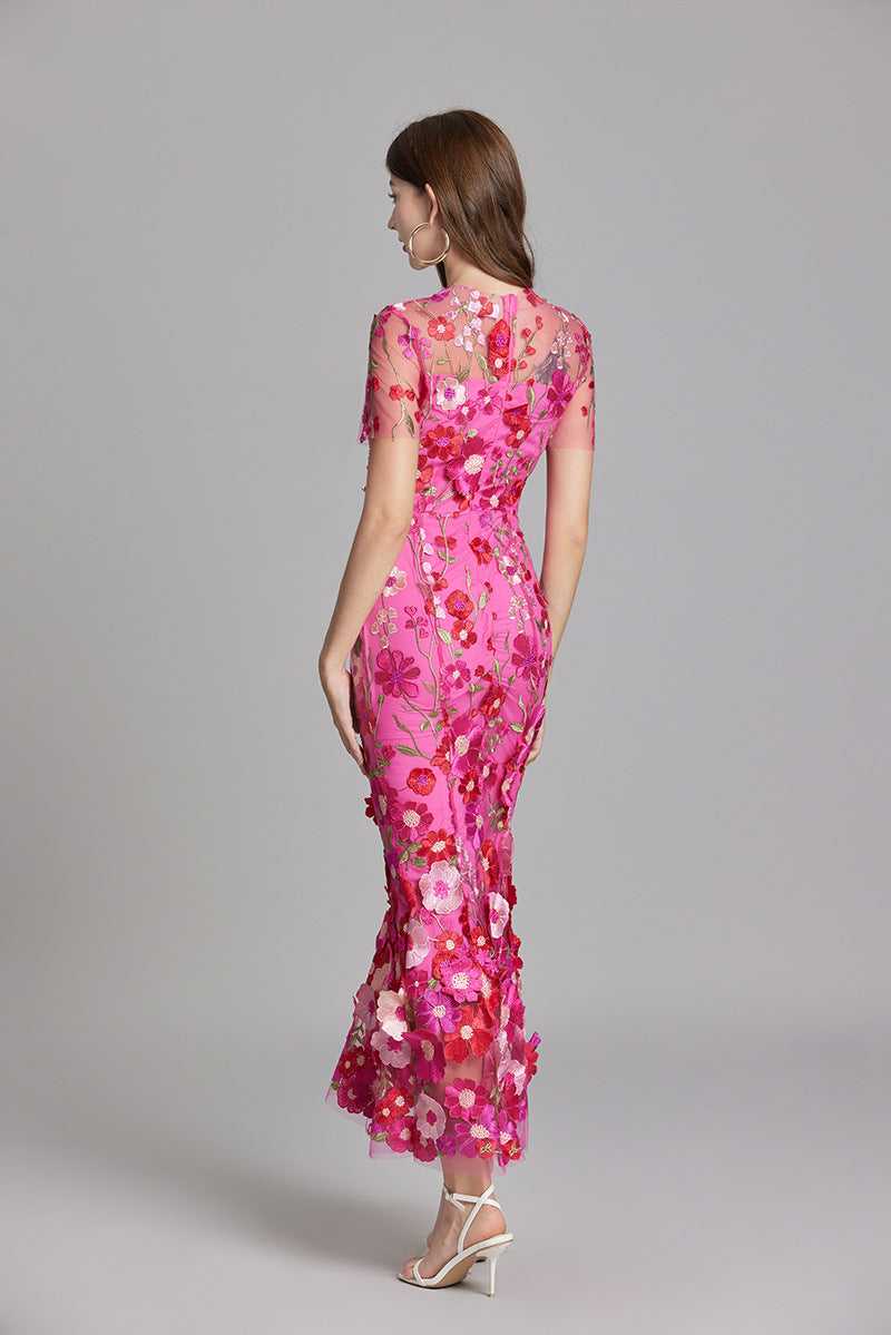 Isabella | Women's Appliqué Floral Mermaid Evening Dress