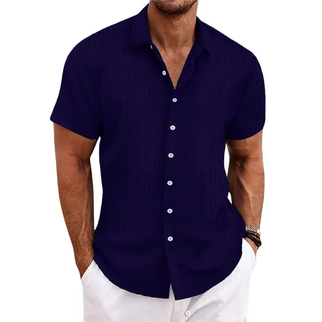 Marco | Men's Textured Short Sleeve Button Shirt