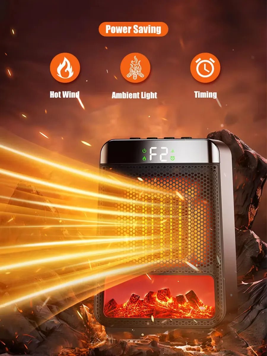 Electric Heater Energy Efficient 1500W–2500W – Fast Heating, Portable & Safe Design for Large Room Use