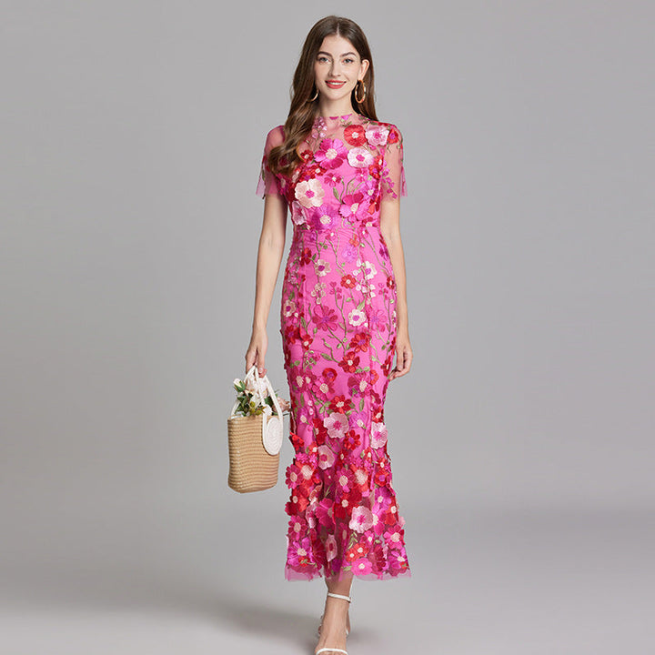 Isabella | Women's Appliqué Floral Mermaid Evening Dress