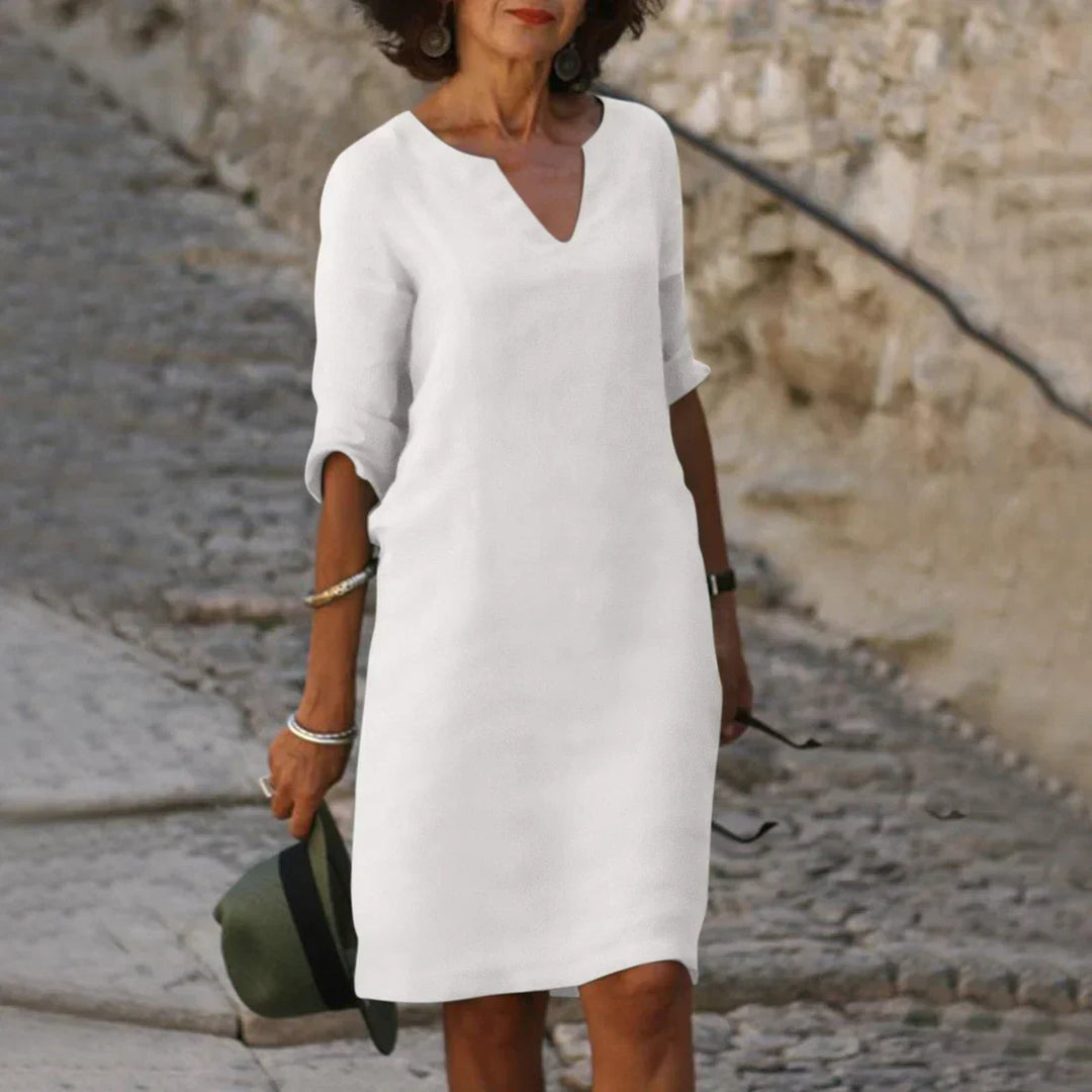 Naomi | Women's V-Neck Half Sleeve Shift Dress