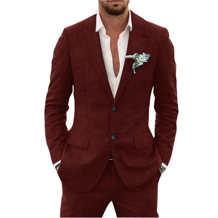 Adrian | Men's Tailored Linen Two Piece Suit Set