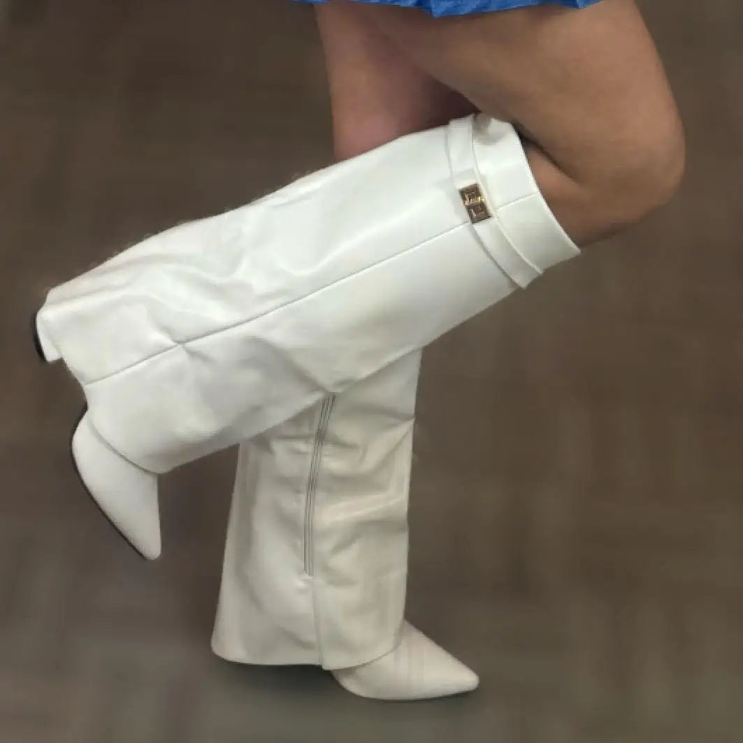 Camila | Women's Suede Tall Boots With Block Heel