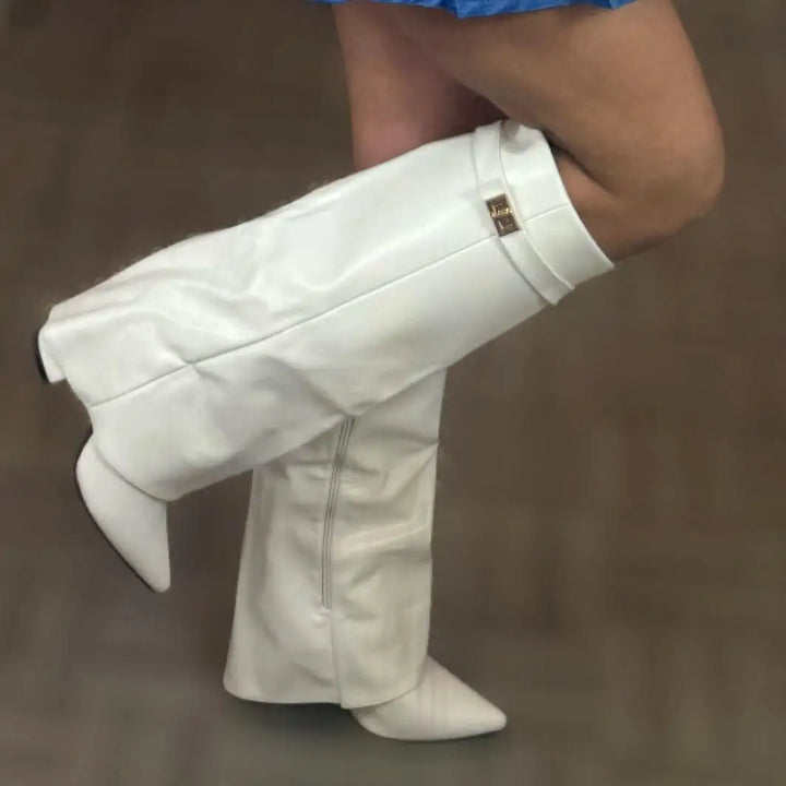 Camila | Women's Suede Tall Boots With Block Heel