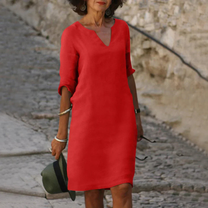 Naomi | Women's V-Neck Half Sleeve Shift Dress