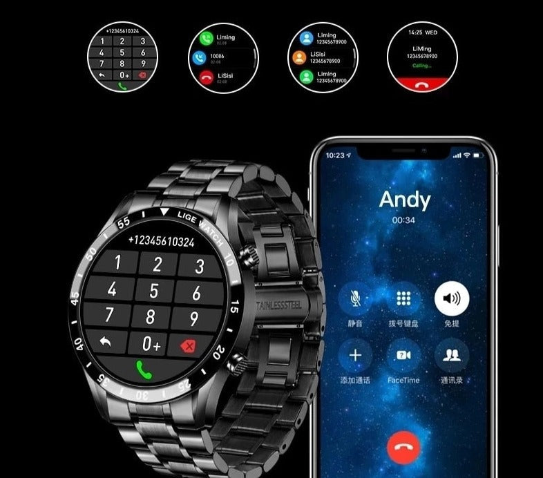 Smartwatch 4G Calling AMOLED Display – Bluetooth 5.0, Wi-Fi & IP68 Waterproof, for iOS & Android Use