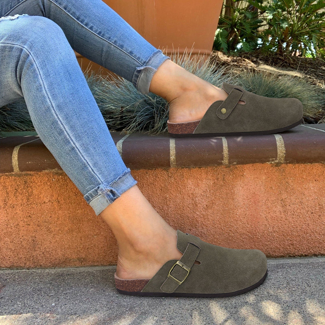 Zarelle | Women's Slip-On Buckle Strap Casual Clogs