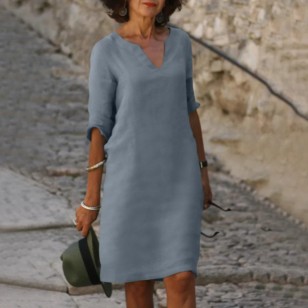 Naomi | Women's V-Neck Half Sleeve Shift Dress