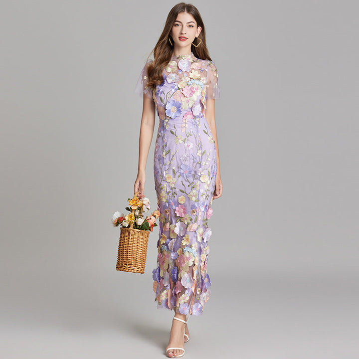 Isabella | Women's Appliqué Floral Mermaid Evening Dress