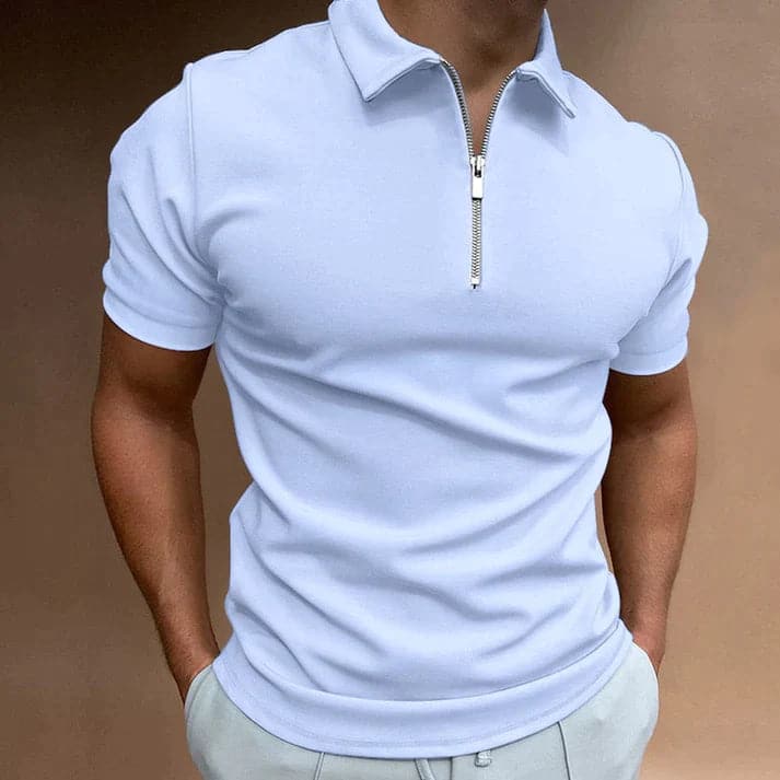 Lucian | Men's Slim-Fit Quarter-Zip Modern Polo Shirt