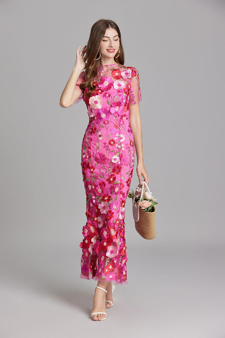 Isabella | Women's Appliqué Floral Mermaid Evening Dress