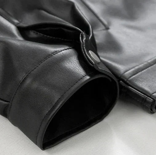 Evan | Men's Oversized Leather Zip Bomber Jacket