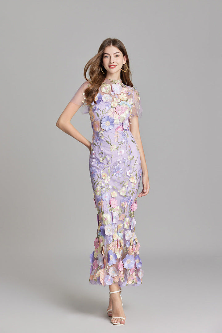 Isabella | Women's Appliqué Floral Mermaid Evening Dress